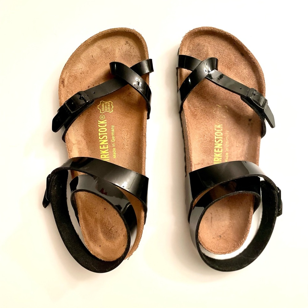 Birkenstock sandals black patent size 37